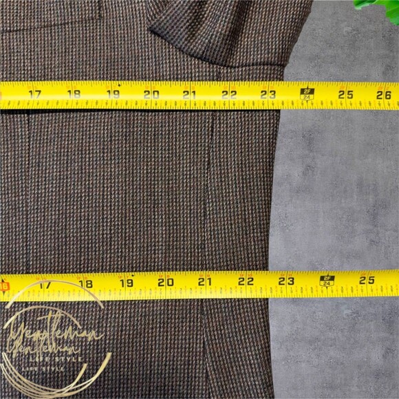 CHAPS Classic fit Men’s 44L Brown Lambswool Blazer Sport Coat 2 Button Jacket - Picture 9 of 13